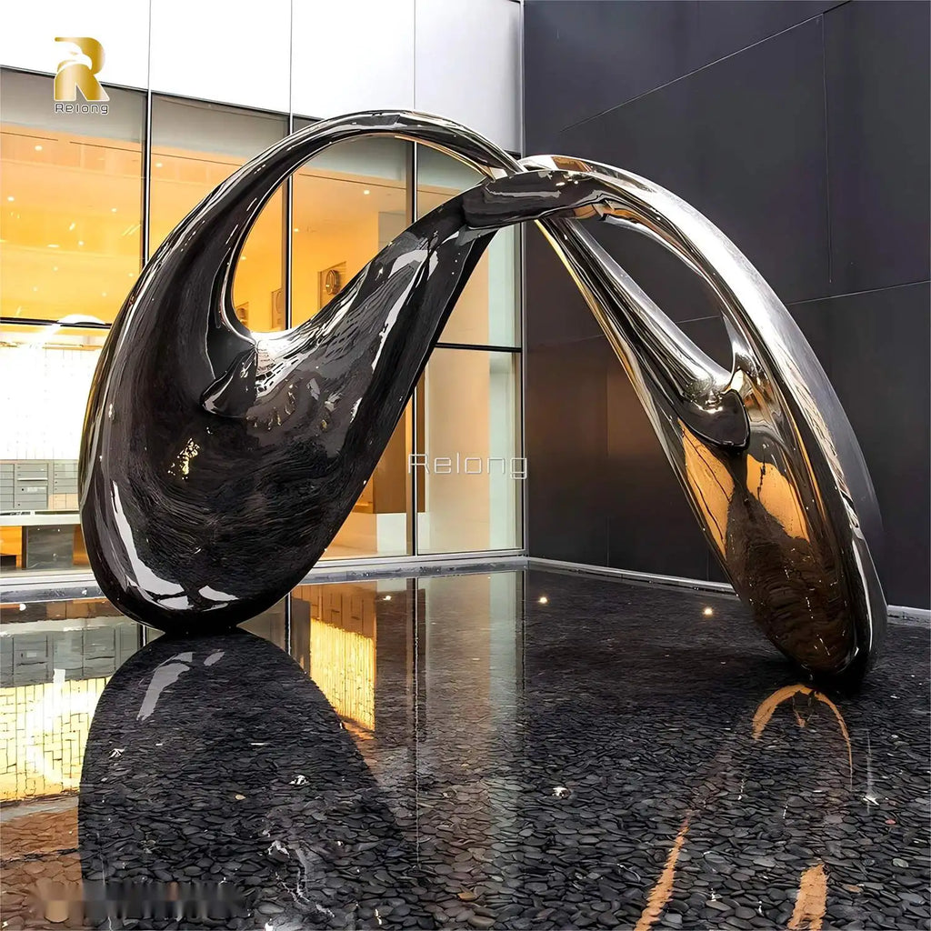 RELONG Stainless Steel Abstract Sculpture Statue Modern Metal Art Decoration for Outdoor